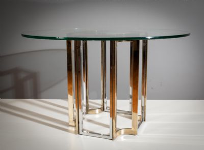 A POLISHED CHROME AND GILT CIRCULAR TABLE, ITALIAN at deVeres Auctions
