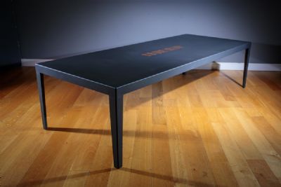 A LARGE MODERN PAINTED STEEL DINING TABLE, CONTEMPORARY at deVeres Auctions