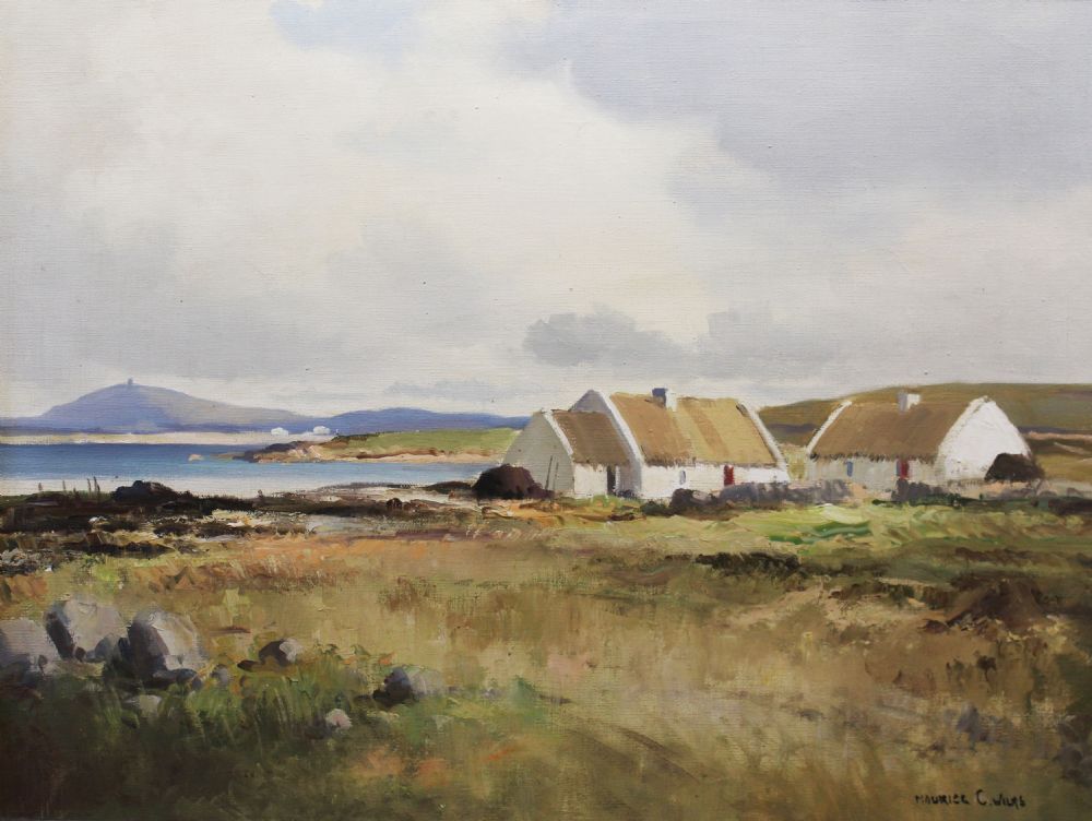 COTTAGES AT  CONNEMARA by Maurice Canning Wilks sold for €1,900 at deVeres Auctions