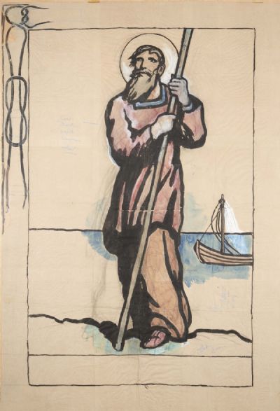 CARTOON FOR A BANNER, PROBABLY ST. BRENDAN (c.1928) by Jack Butler Yeats sold for €4,200 at deVeres Auctions