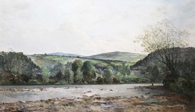 FISHING ON THE RIVERBANK by Charles Cundall  at deVeres Auctions