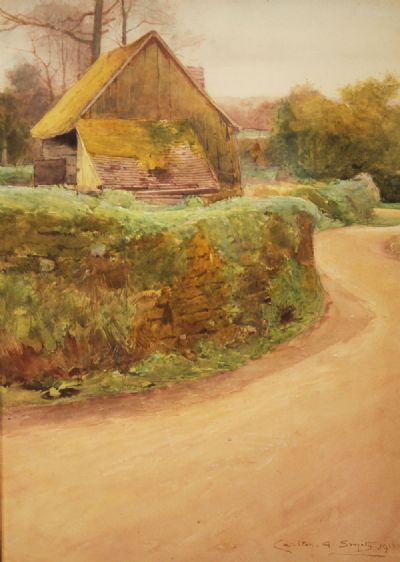 FARM BUILDING by A ROAD by Carlton Alfred Smith  at deVeres Auctions
