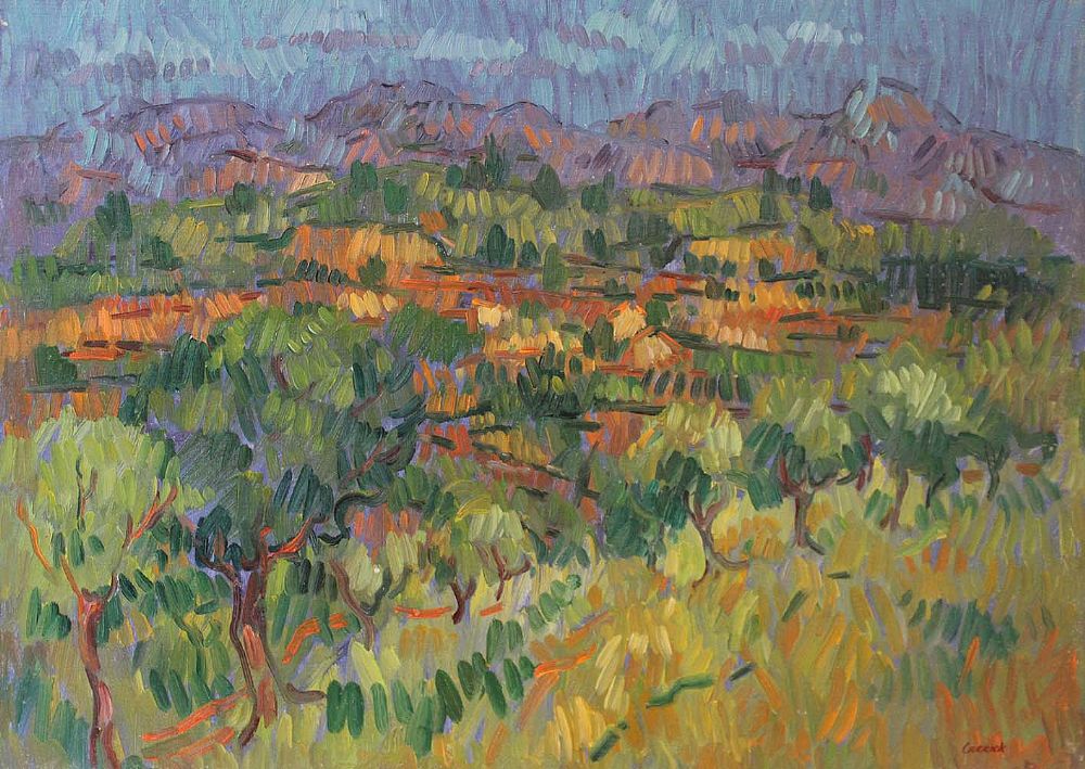 Lot 83 - VIEW FROM THE VALLEY, NERJA by Desmond Carrick