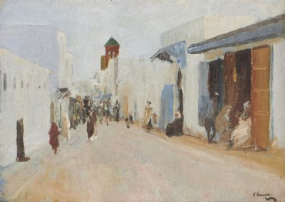 A STREET IN RABAT - MOROCCO by Sir John Lavery  at deVeres Auctions