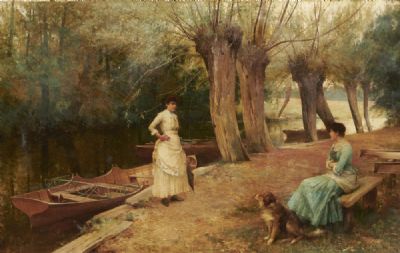 AN APPOINTMENT AT WARGRAVE BACKWATER by Alfred Glendening Jnr sold for €9,500 at deVeres Auctions
