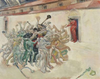 THE MELEE by Mary Swanzy sold for €12,000 at deVeres Auctions