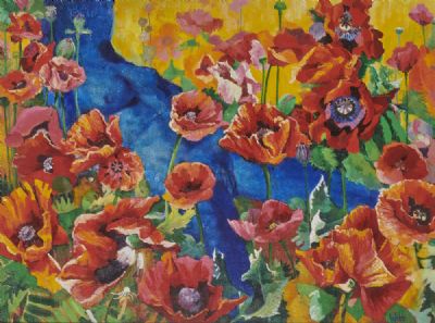 POPPIES by WATER, ENCHANTED GARDEN by Kenneth Webb sold for €8,500 at deVeres Auctions