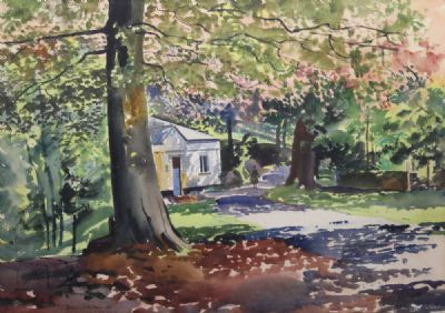LIGHT THROUGH THE TREES by John Skelton sold for €1,100 at deVeres Auctions