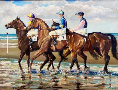 RACING AT LAYTOWN by John Fitzgerald  at deVeres Auctions