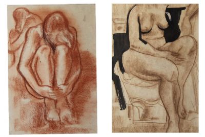 NUDE STUDY (A PAIR) by George Campbell sold for €320 at deVeres Auctions