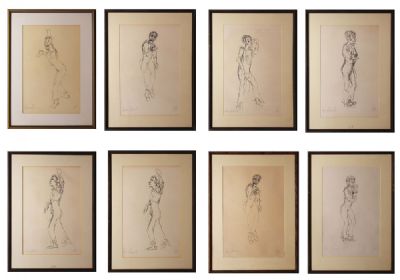 MARCEL MARCEAU FROM THE WINGS (A SET OF 8) by Brian Bourke sold for €2,800 at deVeres Auctions