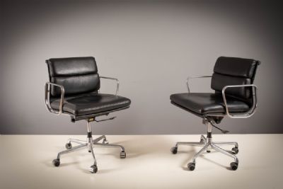 A PAIR OF EA219 HIGH BACK OFFICE CHAIRS, by CHARLES AND RAY EAMES sold for €1,800 at deVeres Auctions
