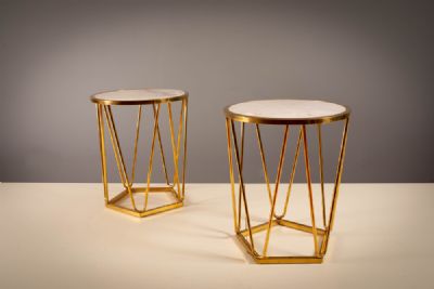 A PAIR OF BRASS CIRCULAR SIDE TABLES, FRENCH, at deVeres Auctions