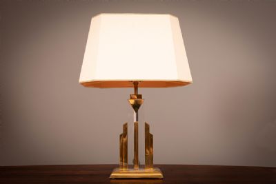 A GILT TABLE LAMP, 1970's. at deVeres Auctions