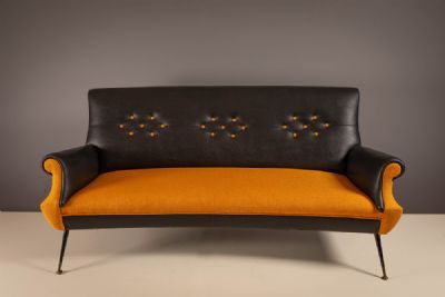 A LEATHER UPHOLSTERED THREE SEAT SOFA, ITALIAN 1 at deVeres Auctions