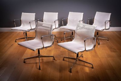 SET OF EIGHT EA108 OFFICE CHAIRS, by CHARLES AND RAY EAMES sold for €4,600 at deVeres Auctions