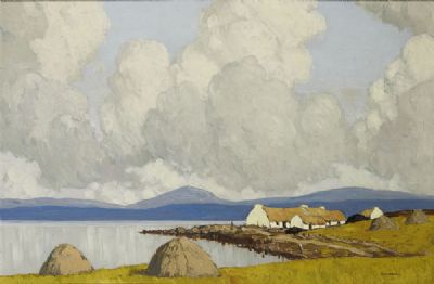 LAKESIDE COTTAGES by Paul Henry  at deVeres Auctions