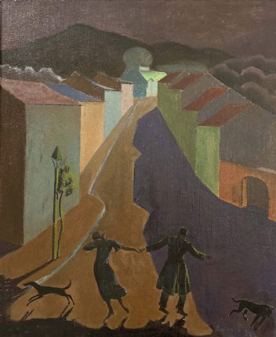 FIGURES IN A STREET by Cecil Ffrench Salkeld sold for €5,500 at deVeres Auctions