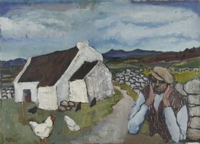 FARMER IN A CONNEMARA LANDSCAPE by Gerard Dillon  at deVeres Auctions