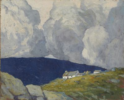 COTTAGES, CONNEMARA by Paul Henry  at deVeres Auctions
