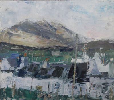ACHILL COTTAGES by Aidan Bradley sold for €750 at deVeres Auctions