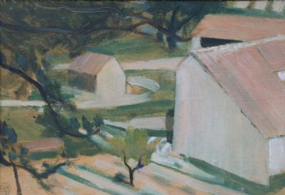 VIEW AT MERINDOL, PROVENCE 1973 by Derek Hill sold for €1,300 at deVeres Auctions
