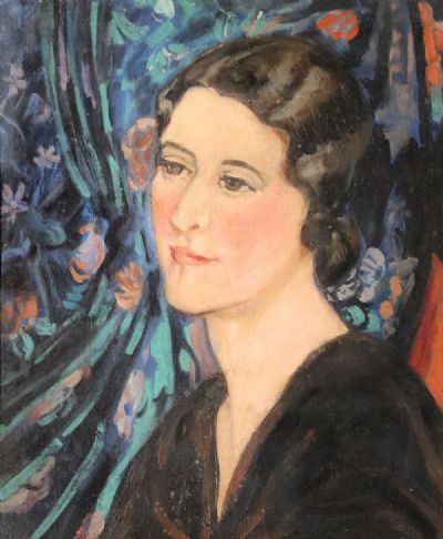 WOMAN IN A DRAWING ROOM by Grace Henry sold for €7,000 at deVeres Auctions