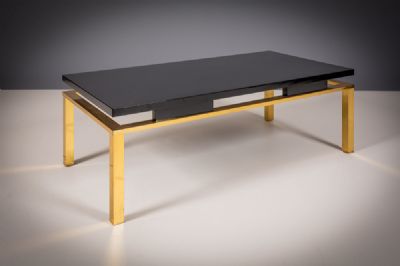 A LACQUER AND GILT RECTANGULAR LOW TABLE at deVeres Auctions