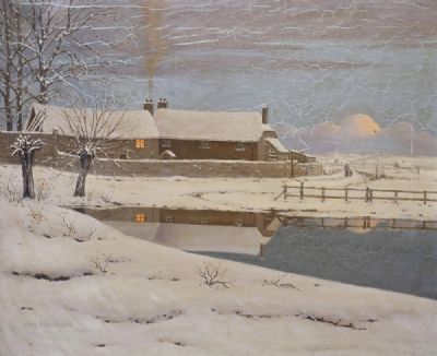HOUSE IN SNOWED LANDSCAPE by Karl Uhlemann sold for €200 at deVeres Auctions