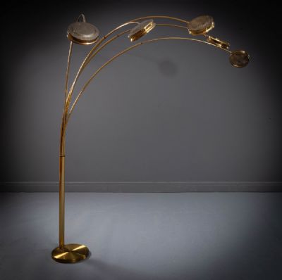 A BRASS FLOOR LAMP at deVeres Auctions