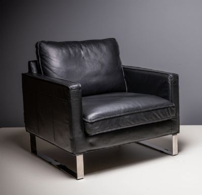 A LEATHER CLUB CHAIR at deVeres Auctions