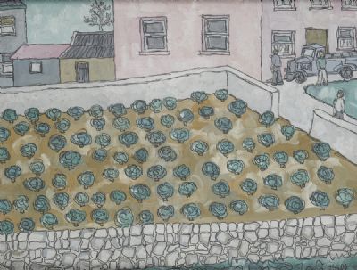 CABBAGES AT TULLY CROSS by Kenneth Hall sold for €3,000 at deVeres Auctions