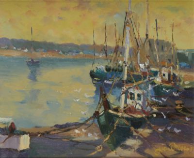 EVENING TIME, SKERRIES by Liam Treacy  at deVeres Auctions
