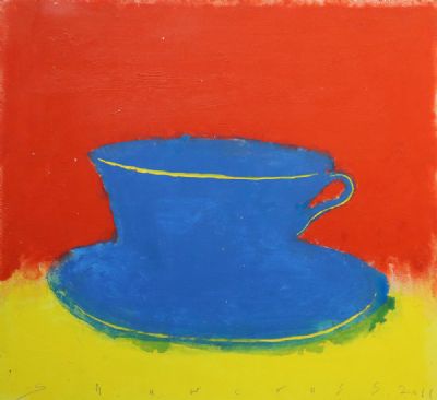 BLUE TEACUP by Neil Shawcross sold for €1,000 at deVeres Auctions