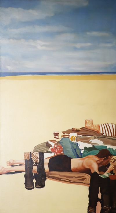 THE BEACH by J. Slevin sold for €750 at deVeres Auctions