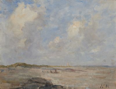 A VIEW TOWARDS LAMBAY by Nathaniel Hone sold for €7,500 at deVeres Auctions