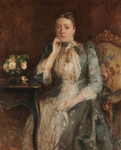 PORTRAIT OF A LADY SEATED AT A WRITING TABLE by Sir Walter Frederick Osborne sold for €15,000 at deVeres Auctions
