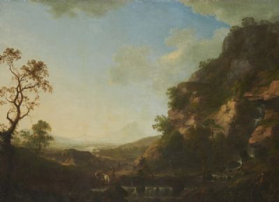 A ROCKY LANDSCAPE WITH A CASCADE by James Coy sold for €40,000 at deVeres Auctions