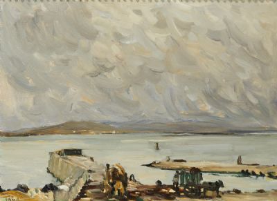 PIER, CARRAROE by Charles Vincent Lamb sold for €3,000 at deVeres Auctions