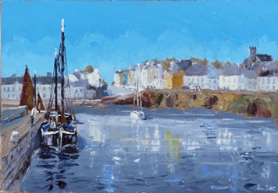 GALWAY HOOKERS, ROUNDSTONE HARBOUR CO. GALWAY by Ivan Sutton sold for €1,500 at deVeres Auctions