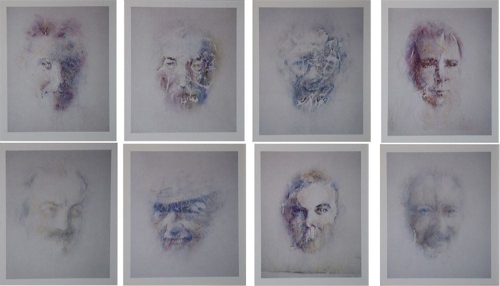 Lot 50 - EIGHT IRISH PORTRAITS IN WORDS AND WATERCOLOUR (1990) by Louis le Brocquy
