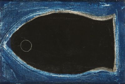 FISH ON BLUE by Kenneth Hall sold for €2,600 at deVeres Auctions