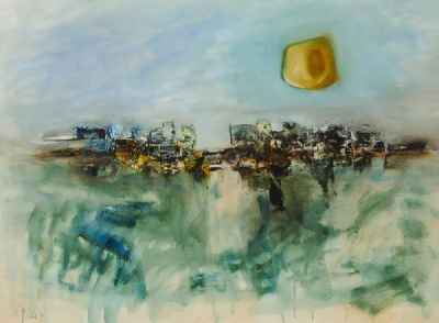 SUN OVER VILLAGE by Gerald Davis sold for €1,000 at deVeres Auctions