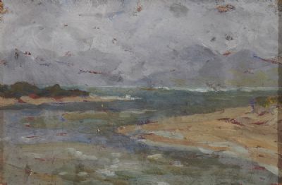 VIEW TOWARDS THE DINGLE PENINSULA FROM DOOKS by Mary Swanzy sold for €1,600 at deVeres Auctions