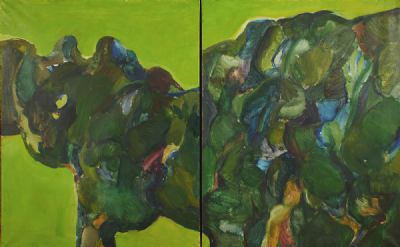 TREES - WOODED HILLSIDE, A DIPTYCH by Barrie Cooke  at deVeres Auctions