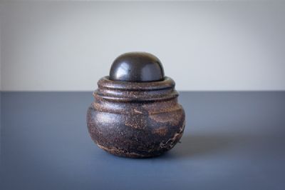 BAKED LIDDED POT, 1981 by Sonja Landweer  at deVeres Auctions