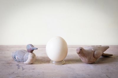 87 by An Ostrich Egg & Wooden Ducks  at deVeres Auctions