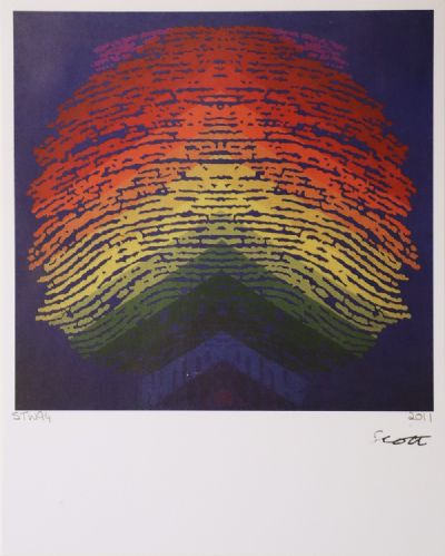 RAINBOW FINGERPRINT, 2011 by Patrick Scott sold for €800 at deVeres Auctions