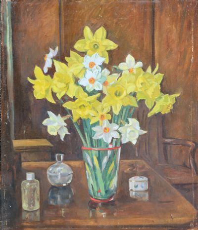 STILL LIFE OF DAFFODILS by Rosaleen Brigid Ganly sold for €2,000 at deVeres Auctions