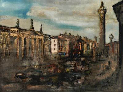 O'CONNELL STREET WITH NELSON'S PILLAR AND THE GPO by Seamus O'Colmain  at deVeres Auctions